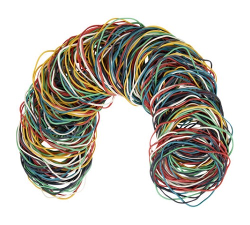 Резинки банковские универсальные диаметром 60 мм, BRAUBERG 200 г, цветные, натуральный каучук, 440037