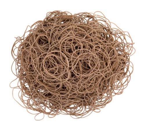 Резинки банковские универсальные диаметром 60 мм, BRAUBERG 1000 г, натуральный цвет, натуральный каучук, 440052