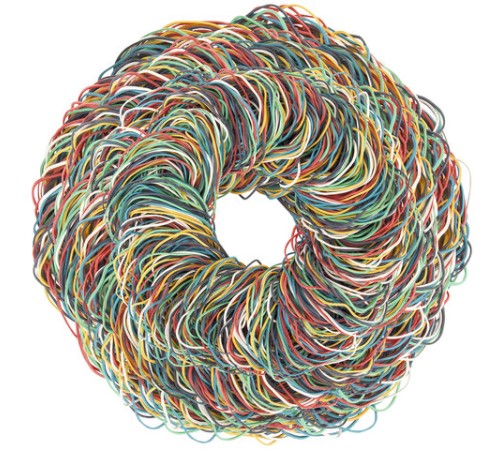 Резинки банковские универсальные диаметром 60 мм, BRAUBERG 10 кг, цветные, натуральный каучук, 440081