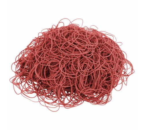 Резинки банковские универсальные диаметром 60 мм, BRAUBERG 1000 г, красные, натуральный каучук, 440101