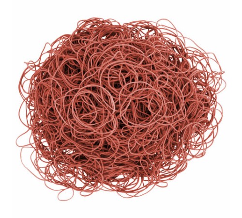 Резинки банковские универсальные диаметром 60 мм, BRAUBERG 1000 г, красные, натуральный каучук, 440101