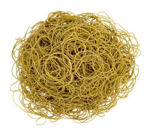 Резинки банковские универсальные диаметром 60 мм, BRAUBERG 1000 г, желтые, натуральный каучук, 440104