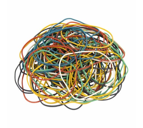 Резинки банковские универсальные диаметром 60 мм, STAFF 50 г, цветные, натуральный каучук, 440117