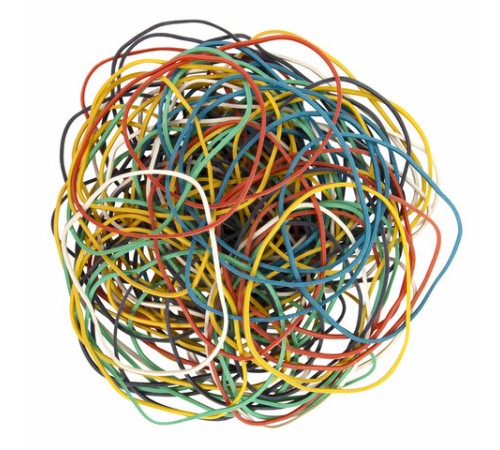 Резинки банковские универсальные диаметром 60 мм, STAFF 50 г, цветные, натуральный каучук, 440117