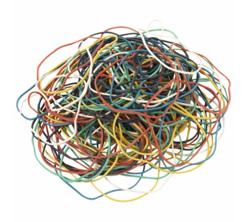 Резинки банковские универсальные диаметром 60 мм, STAFF 100 г, цветные, натуральный каучук, 440118
