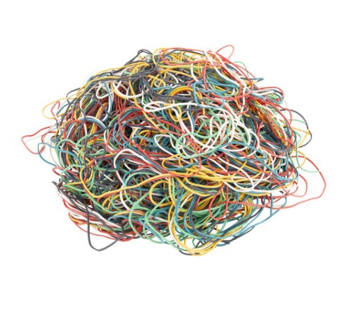 Резинки банковские универсальные диаметром 60 мм, STAFF 1000 г, цветные, натуральный каучук, 440119