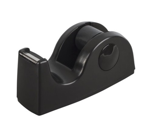 Диспенсер для клейкой ленты BRAUBERG настольный, утяжеленный, средний, черный, 11,8х5х5 см, 440142