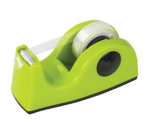 Диспенсер для клейкой ленты BRAUBERG настольный, утяжеленный, средний, салатовый, 11,8х5х5 см, 440143