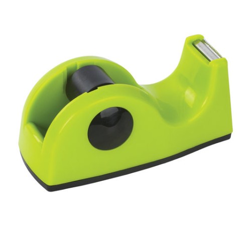 Диспенсер для клейкой ленты BRAUBERG настольный, утяжеленный, средний, салатовый, 11,8х5х5 см, 440143