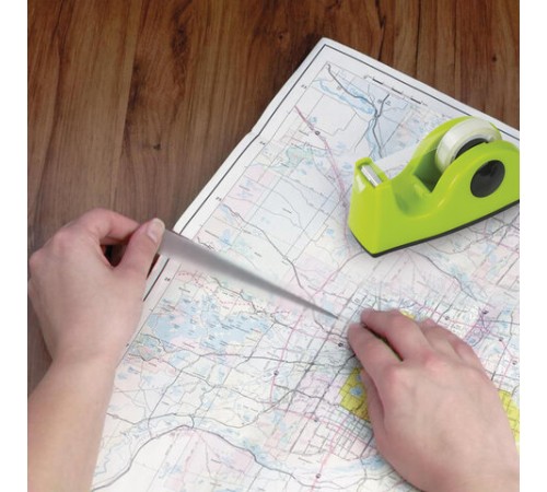 Диспенсер для клейкой ленты BRAUBERG настольный, утяжеленный, средний, салатовый, 11,8х5х5 см, 440143