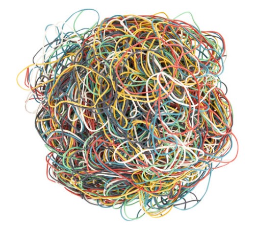 Резинки банковские универсальные диаметром 80 мм, BRAUBERG 1000 г, цветные, натуральный каучук, 440152