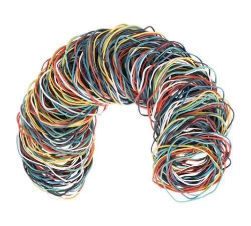 Резинки банковские универсальные диаметром 40 мм, BRAUBERG 250 г, цветные, натуральный каучук, 440164