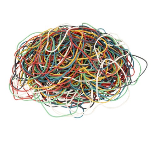 Резинки банковские универсальные диаметром 40 мм, BRAUBERG 250 г, цветные, натуральный каучук, 440164