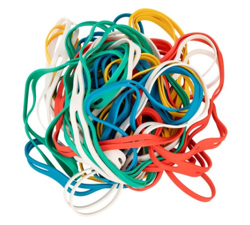 Резинки КРЕСТООБРАЗНЫЕ упаковочные, диаметр 160 мм, 25 шт., цветные, каучук, BRAUBERG, 440195
