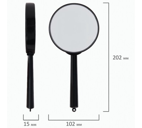 Лупа просмотровая BRAUBERG, диаметр 100 мм, увеличение 3, 451802