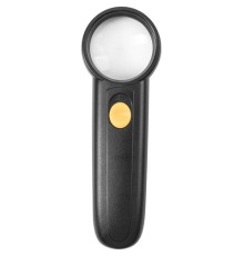 Лупа просмотровая BRAUBERG, С ПОДСВЕТКОЙ, диаметр 37 мм, увеличение 8, корпус черный, 454127