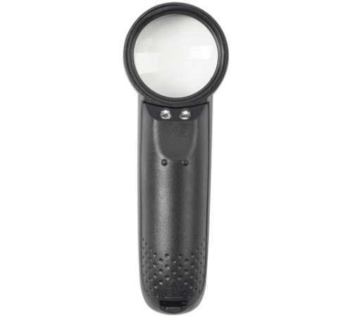 Лупа просмотровая BRAUBERG, С ПОДСВЕТКОЙ, диаметр 37 мм, увеличение 8, корпус черный, 454127