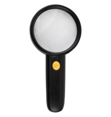 Лупа просмотровая BRAUBERG, С ПОДСВЕТКОЙ, диаметр 75 мм, увеличение 3, корпус черный, 454130