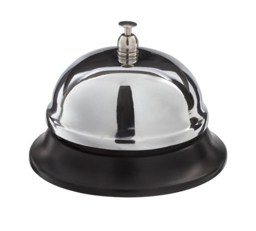 Звонок настольный для ресепшн, хромированный, диаметр 8,5 см, BRAUBERG, 454410