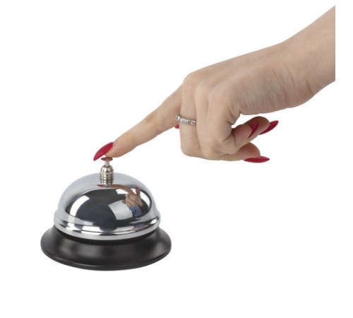 Звонок настольный для ресепшн, хромированный, диаметр 8,5 см, BRAUBERG, 454410