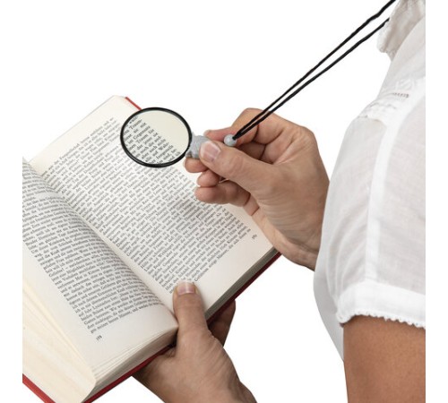 Лупа просмотровая нашейная STAFF, 4-х кратное увеличение, на шнурке, диаметр 50 мм, 455432