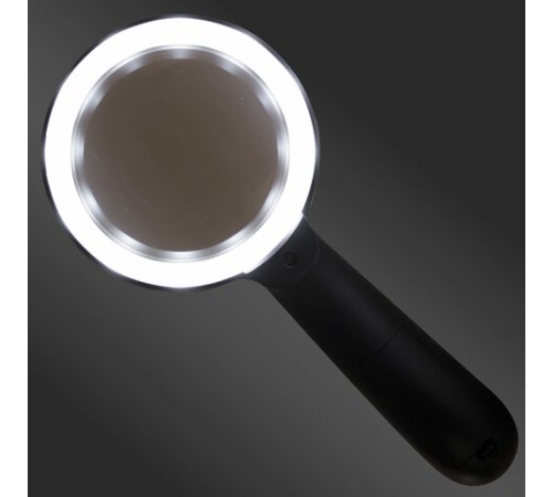 Лупа просмотровая с LED-ПОДСВЕТКОЙ, диаметр 90 мм, увеличение 10, корпус черный, BRAUBERG, 455928