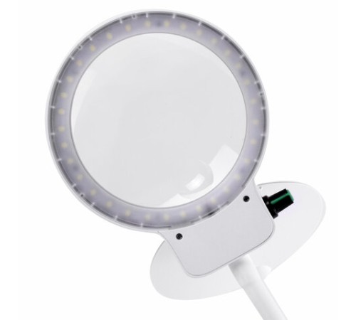 Лупа настольная с LED-ПОДСВЕТКОЙ, диаметр 110 мм, увеличение 3, корпус белый, BRAUBERG, 455930
