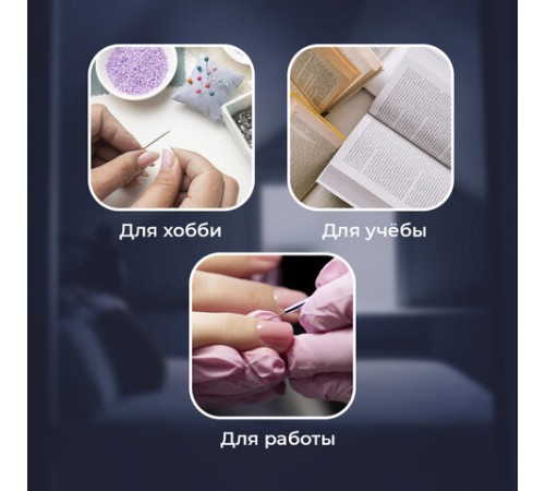 Лупа настольная на прищепке с LED-ПОДСВЕТКОЙ, диаметр 75 мм, увеличение 3, BRAUBERG, 455931