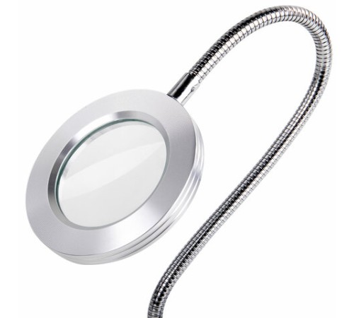 Лупа настольная на прищепке с LED-ПОДСВЕТКОЙ, диаметр 75 мм, увеличение 3, BRAUBERG, 455931