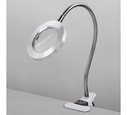 Лупа настольная на прищепке с LED-ПОДСВЕТКОЙ, диаметр 75 мм, увеличение 3, BRAUBERG, 455931
