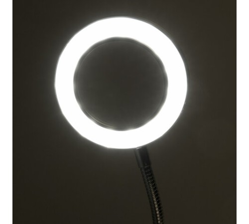Лупа настольная на прищепке с LED-ПОДСВЕТКОЙ, диаметр 75 мм, увеличение 3, BRAUBERG, 455931