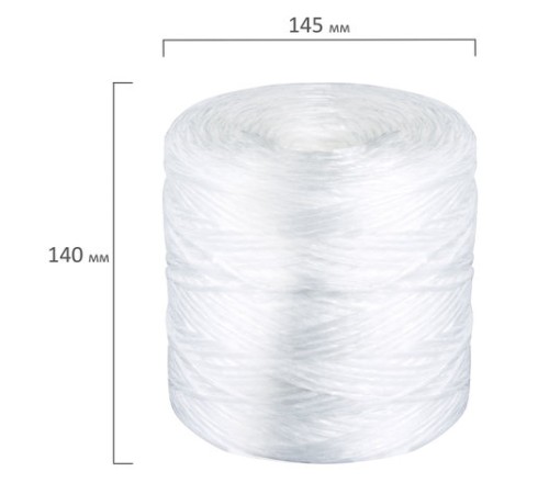 Шпагат полипропиленовый, длина 625 м, диаметр 2 мм, линейная плотность 1600 текс, BRAUBERG, 600117