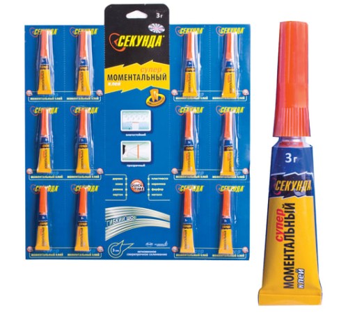 Клей моментальный СЕКУНДА, 3 г, отрывная мультикарта, 403-103