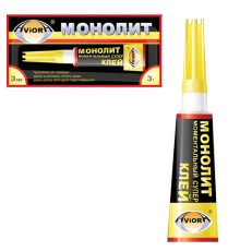 Клей моментальный МОНОЛИТ, 3 г, отрывная мультикарта, 403-001