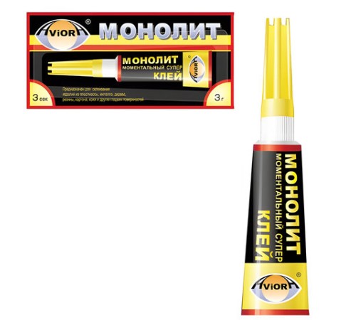 Клей моментальный МОНОЛИТ, 3 г, отрывная мультикарта, 403-001