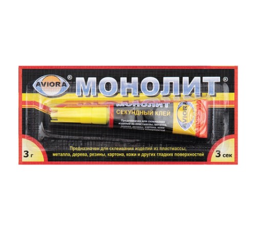 Клей моментальный МОНОЛИТ, 3 г, отрывная мультикарта, 403-001