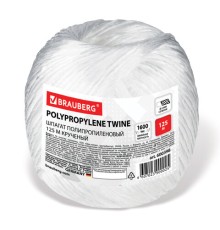 Шпагат полипропиленовый, длина 125 м, диаметр 2 мм, линейная плотность 1600 текс, BRAUBERG, 600398