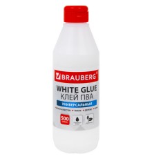Клей ПВА BRAUBERG, 0,5 кг, универсальный (бумага, картон, дерево), 600982