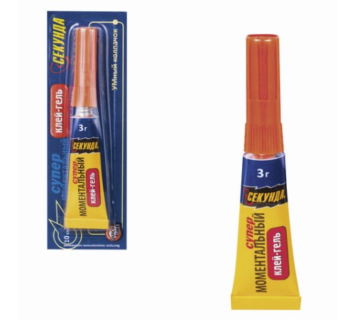 Клей-гель моментальный СЕКУНДА, 3 г, отрывная мультикарта, 403-176