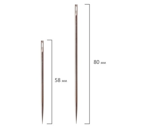 Набор для прошивки документов (игла 80 мм, игла 58 мм, нить 30 м), в блистере, STAFF, 602465