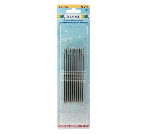 Иглы для прошивки документов (игла цыганская), комплект 10 шт., размер 10 см, блистер, N-215