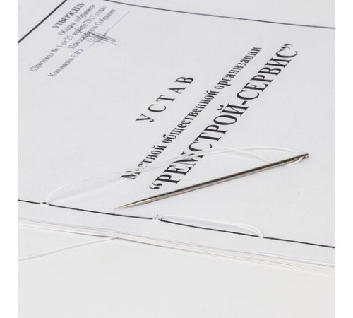 Набор для прошивки документов (игла 80 мм, нить 30 м, наклейки 