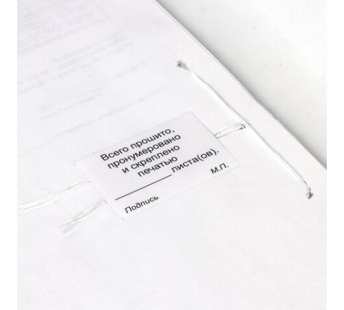 Набор для прошивки документов (игла 80 мм, нить 30 м, наклейки 