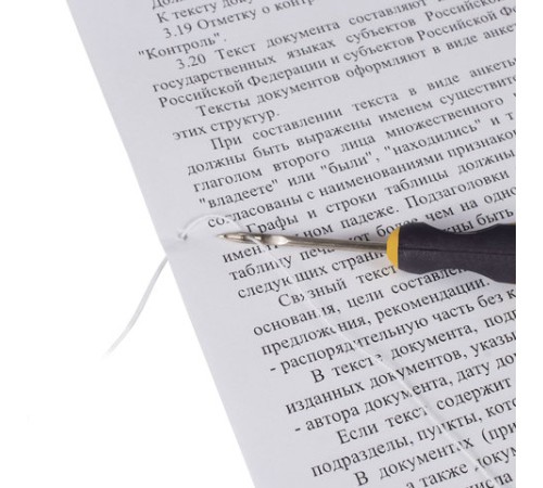 Набор для прошивки документов (шило с ушком, нить 60 м), в блистере, STAFF, 605383