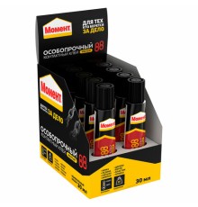 Клей универсальный МОМЕНТ-88, 30 мл, особопрочный, в шоу-боксе, 1139012