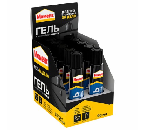Клей-гель универсальный МОМЕНТ, 30 мл, в шоу-боксе, 997778