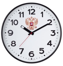 Часы настенные TROYKATIME (TROYKA) 77770732, круг, белые, черная рамка, 30,5х30,5х5 см