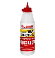 Клей ПВА Экстра Суперпрочный 0,5 кг (керамика, ткань, кожа, дерево, бумага, картон), LAIMA, 606430