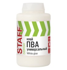 Клей ПВА универсальный 1 кг (бумага, картон, дерево), STAFF, 606431