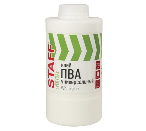 Клей ПВА универсальный 2,3 кг (бумага, картон, дерево), STAFF, 606433